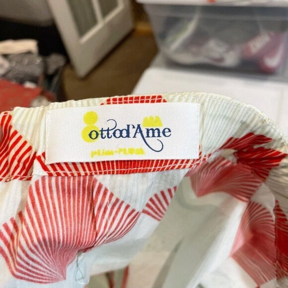 Ottod'Ame Womens Geometric A-Line Knee Length Skirt Multi 6 Elastic Waist Cotton - Picture 5 of 9